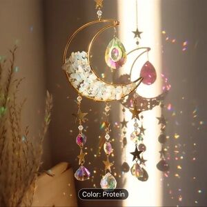 Gold Crescent Moon Hanging Decor